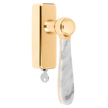 Draaikiep BOSCO afsluitbaar LZ100-DKLOCK messing/marmer