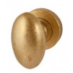 Deurknop Ovo messing getrommeld (draaibaar, enkel)