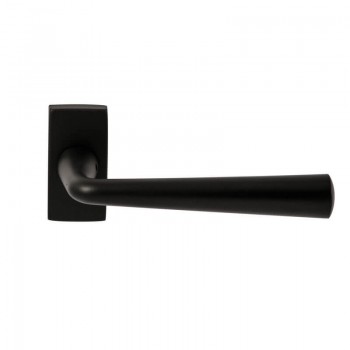 Deurkruk Mikonos rechthoekig rozet Puurzwart