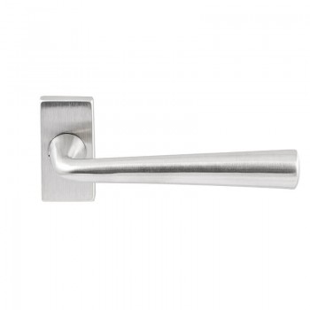 Deurkruk Mikonos rechthoekig rozet RVS