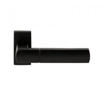 Deurkruk Rhodos rechthoekig rozet Puurzwart