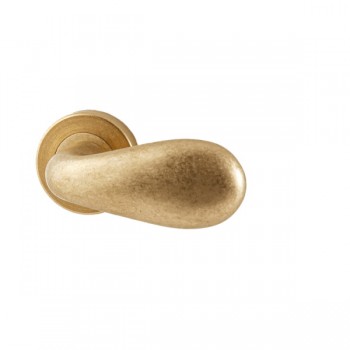 Deurkruk Olympia rond rozet messing getrommeld