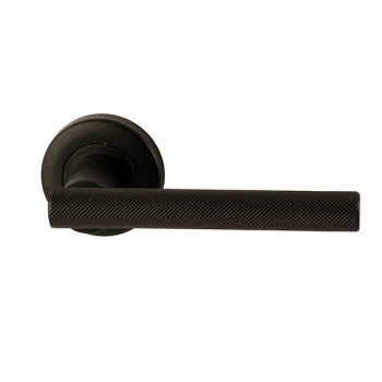 Deurkruk Mila rond rozet Puur zwart 