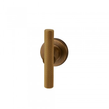 Deurkruk Mila T-model rond rozet mat brons