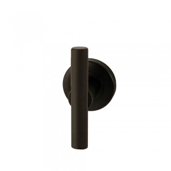 Deurkruk Mila T-model rond rozet Puur zwart