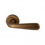 Deurkruk Silvia rond rozet mat brons 