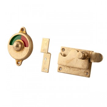 Toiletgarnituur overslag recht messing getrommeld