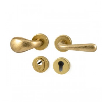 Veiligheidsset Modena met kruk Silvia messing getrommeld