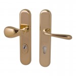 Veiligheidsset Kira met knop Golf en kruk Silvia messing ongelakt