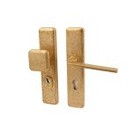 Veiligheidsset Qbe met knop Charley en kruk Zenith messing getrommeld