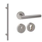 Voordeurset rond met greep Frankfurt 1160mm Inox