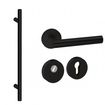 Voordeurset rond met greep Frankfurt 1160mm Puurzwart