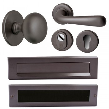Complete voordeurset Gun Metal PVD Complete voordeurset Gun Metal PVD