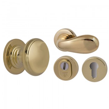 Voordeurset rooster messing PVD