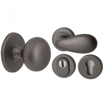 Voordeurset rooster gunmetal PVD