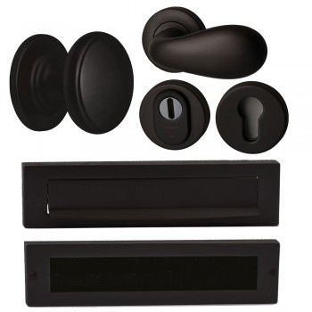 Complete voordeurset rooster Puurzwart