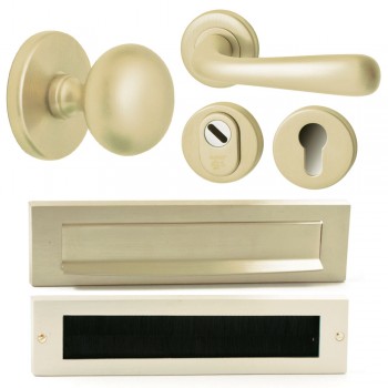 Complete voordeurset Champagne PVD