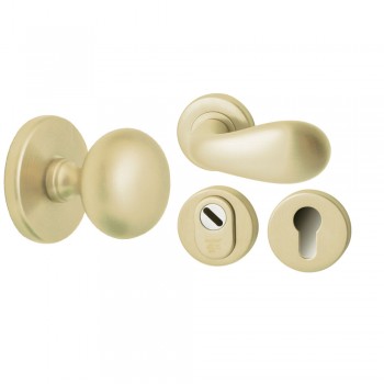 Voordeurset rooster Champagne PVD