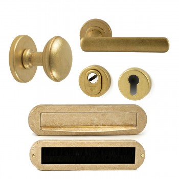 Complete voordeurset Shadow messing getrommeld