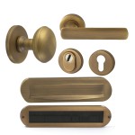 Complete voordeurset Shadow mat brons