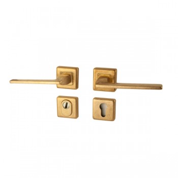 Achterdeurset QBE messing getrommeld Achterdeurset QBE messing getrommeld