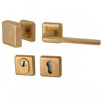 Voordeurset QBE messing getrommeld