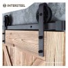 Schuifdeursysteem 2 meter hangrollen met spaakwiel 340mm Intersteel staal mat zwart