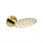 Deurkruk Olivari Crystal Diamond rond rozet messing titaan PVD