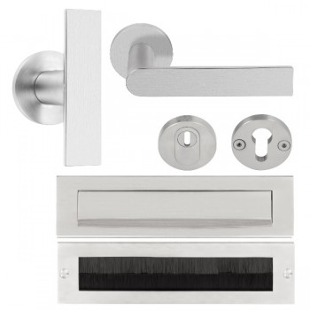 Complete voordeurset Piet Boon ARC-04 mat RVS Complete voordeurset Piet Boon ARC-04 mat RVS
