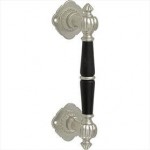 Deurgreep Nouveau antiek nikkel ebbenhout