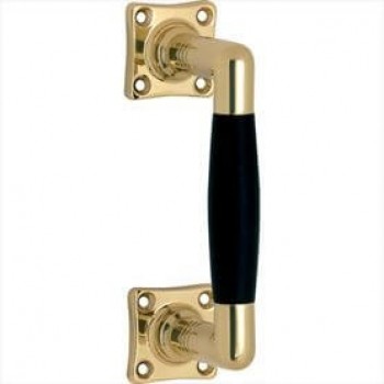 Deurgreep Ton vierkant rozet messing ongelakt ebben