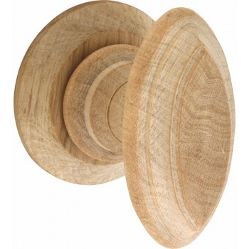 Knopkruk Ovaal met groef rond rozet charmehout