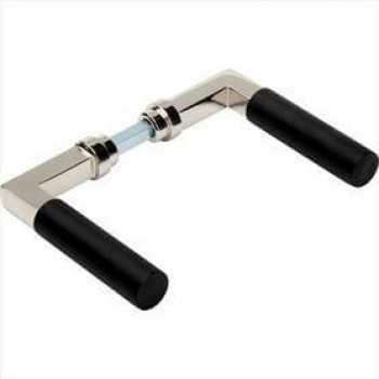 Deurkruk Bauhaus-Style messing glans nikkel ebben