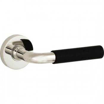 Deurkruk Frankfurt rond rozet glans nikkel ebben