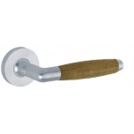 Deurkruk Ton rond verdekt rozet mat chroom teak  