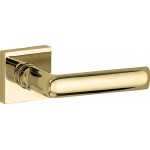 Deurkruk Padania vierkant rozet messing gepolijst gelakt