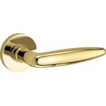 Deurkruk Dudok rond rozet messing ongelakt 