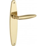 Deurkruk Dudok elips langschild messing ongelakt