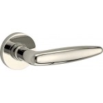 Deurkruk Dudok rond rozet glans nikkel 