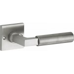 Deurkruk Bauhaus Style vierkant rozet mat nikkel ongelakt