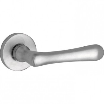 Deurkruk Linea rond rozet mat chroom