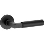 Deurkruk Bauhaus rond rozet mat zwart 