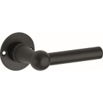 Deurkruk Chemin de Fer 100mm rond rozet mat zwart