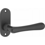 Deurkruk Linea op ovaal rozet mat zwart