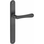 Deurkruk Linea langschild mat zwart
