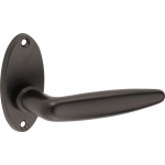 Deurkruk Dudok mat zwart op ellips rozet