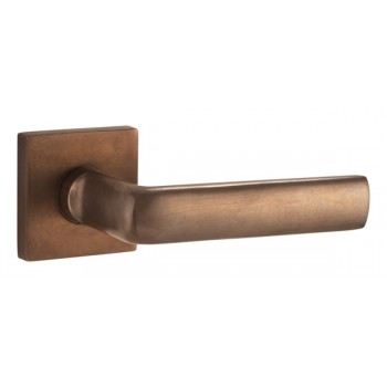 Deurkruk Padania vierkant rozet antiek brons