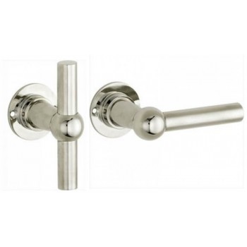 Deurkruk Chemin de Fer TL combi 85mm rond rozet glans nikkel