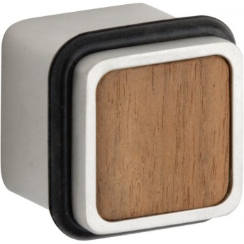 Deurstopper Maximal mat nikkel ongelakt/walnoot