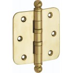 Kogellager scharnier 76x76 messing gepolijst gelakt bol